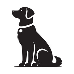 Vector silhouette of a dog, Dog illustration, Dog art, Dog drawing, Pet Animal Silhouette.