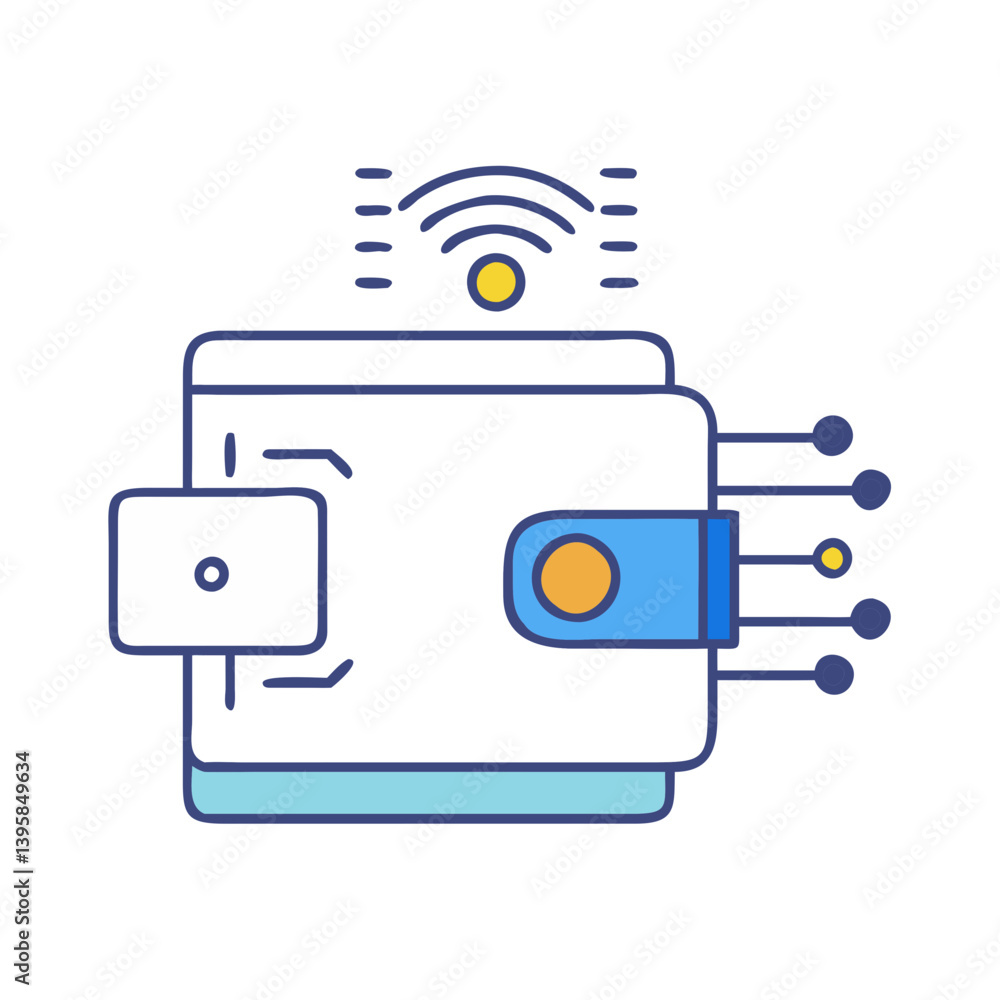 Poster digital wallet with nfc technology for secure transactions and online payments for modern finance er
