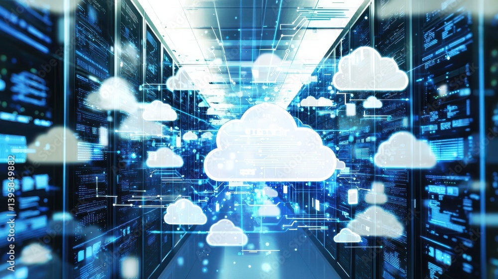 Poster cloud-based communication technology showcase data center environment digital content gigapixel stan