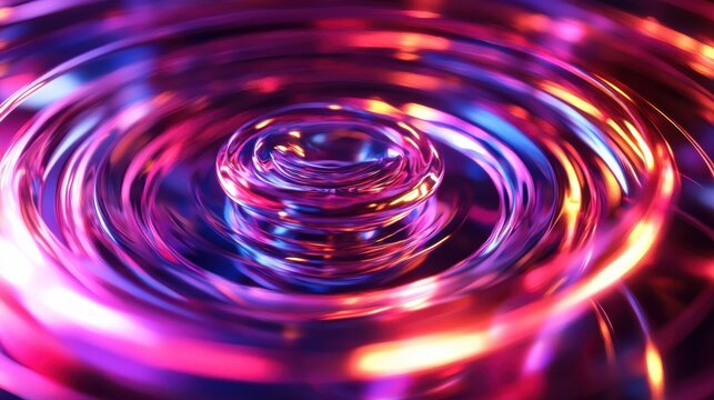 Close-up of Swirling Binary Qubits in Futuristic Quantum World