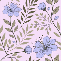Pastel Floral Vine Illustration