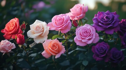 Obraz premium Colorful roses garden photo