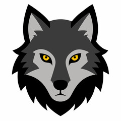 A wolf head vector on white background. Wolf face 
