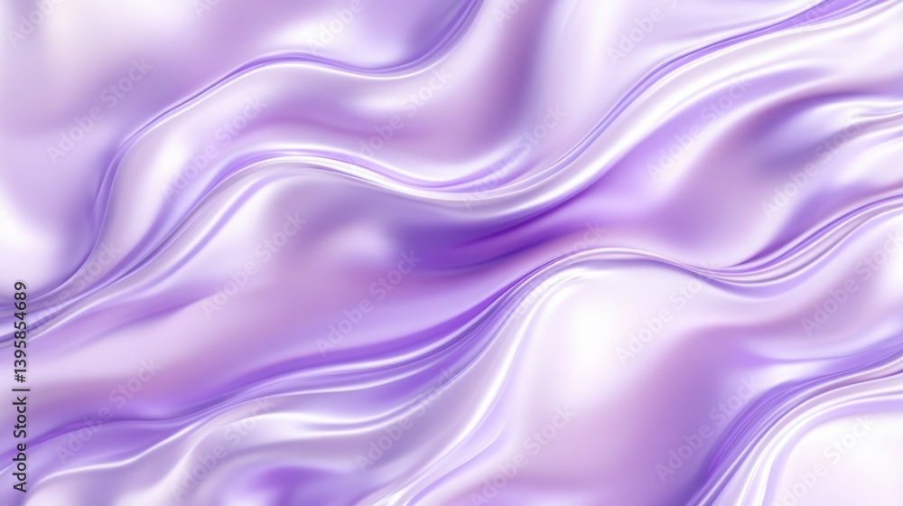Poster elegant pastel lilac and white background with soft satin gradient, fluid wave patterns