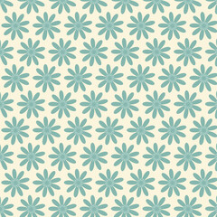 Pattern of a repeating flower on a light background in retro style