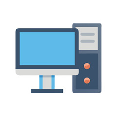 Desktop Tower Monitor Display Setup Icon Design