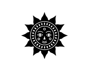 creative details Boishakhi Sun Motif Icon Vector Illustration