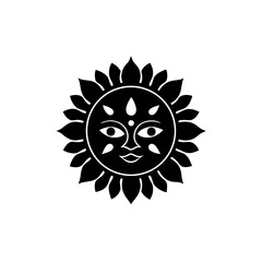 creative details Boishakhi Sun Motif Icon Vector Illustration