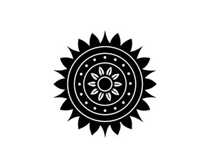 creative details Boishakhi Sun Motif Icon Vector Illustration