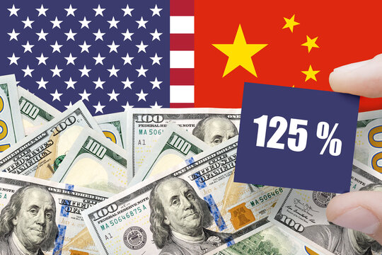 USA and China trade war. China and United States of America trade, duty, tariffs competition