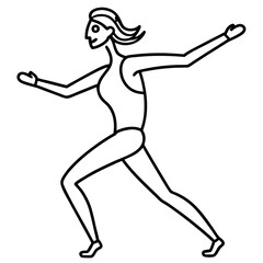 Fototapeta premium Dynamic Dancing Pose Line Art