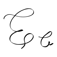 cursive e