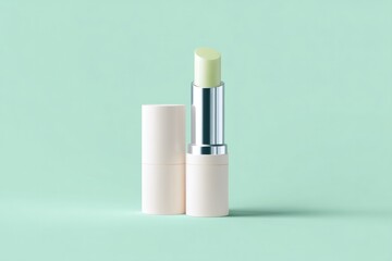 single minimalist lip care product resting elegantly against plain background