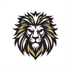 Bold Lion Head Logo – Vector Mascot Illustration with Fierce Expression and Stylized Mane