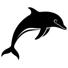 dolphin silhouette on white background