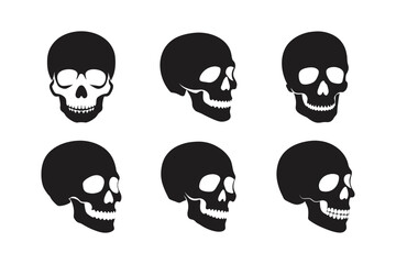 side view skull vector art silhouette