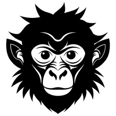 Fototapeta premium monkey face silhouette vector illustration