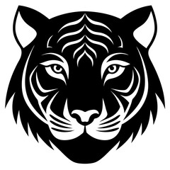 tiger head silhouette vector illustration