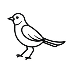 Bird Outline Vector Icon Graphic.
