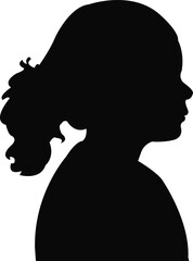 a girl head silhouette vector