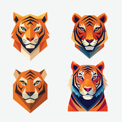 Frontal Close up view of a Siberian tiger