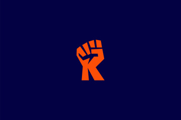  Letter K Fist Logo, a powerful symbol of resilience, unity, and strength. perfect for:
 Activism, social justice. Fitness & combat sports brands Motivational coaching & personaal growth 