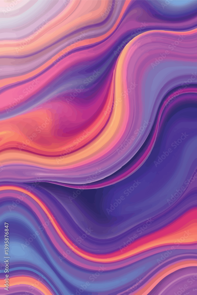 Poster flowing abstract background with wavy colorful lines
