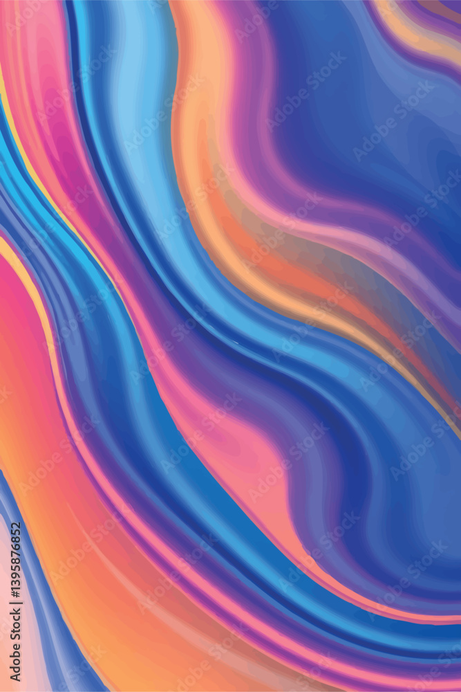 Poster flowing abstract background with wavy colorful lines