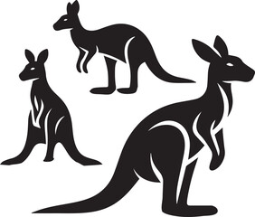 Stylized Kangaroo Silhouette Vector Illustration

