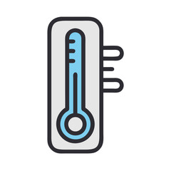 Digital Thermometer Temperature Measurement Icon Design