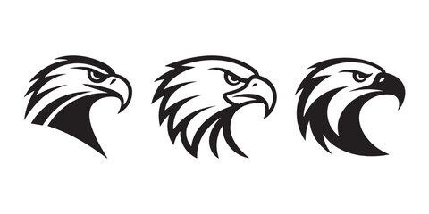 Set of Eagle Logo Designs on White Background, Elegant, Modern Branding, Logo