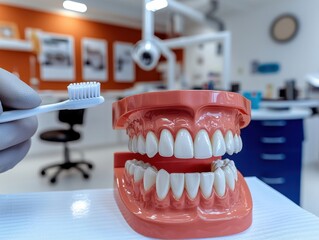 Dynamic and Clean Dental Model on White Background for Educational Purposes in Modern Dentistry Office Environment
