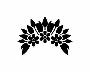 creative details Boishakhi Floral Crown Icon Vector Illustration