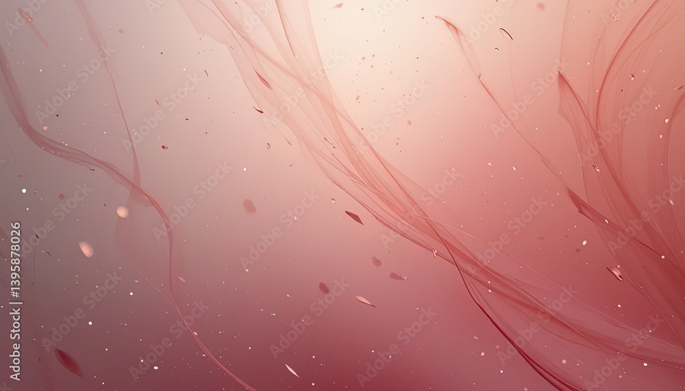 Aufkleber a soft, abstract backdrop of flowing lines and particles in rosy tones.