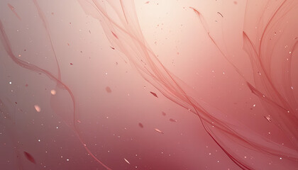 A soft, abstract backdrop of flowing lines and particles in rosy tones.