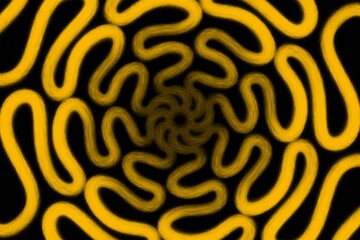Abstract yellow spiral light pattern with glowing motion effect, perfect for tech and creative backgrounds