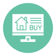 Fototapeta premium Buy House Online Icon