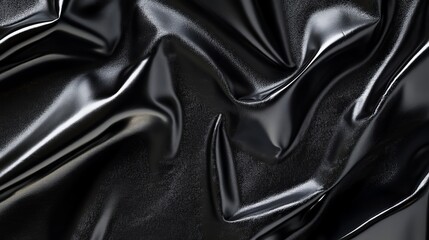 Obraz premium Close-up macro of natural black leather texture. Features the detailed structure of glossy leatherette with an embossed pattern—ideal as a background, wallpaper, or backdrop