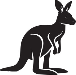 Stylized Kangaroo Silhouette Vector Illustration

