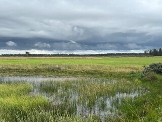 storm clouds over the field