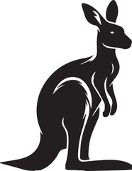 Stylized Kangaroo Silhouette Vector Illustration

