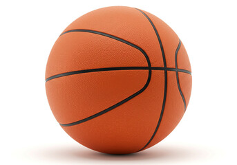 A classic orange basketball ready for the game, perfectly textured and positioned against a bright white background.
