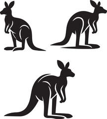 Stylized Kangaroo Silhouette Vector Illustration

