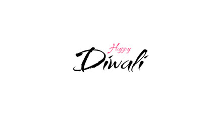 Happy Diwali typography text design on white background. simple text design suitable for poster and festival banners.