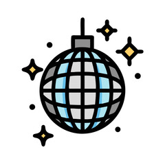 Disco Ball Sparkling Shine Icon Design
