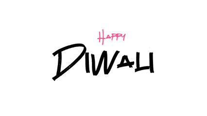 Happy Diwali typography text design on white background. simple text design suitable for poster and festival banners.