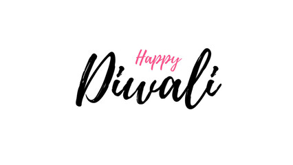 Happy Diwali typography text design on white background. simple text design suitable for poster and festival banners.