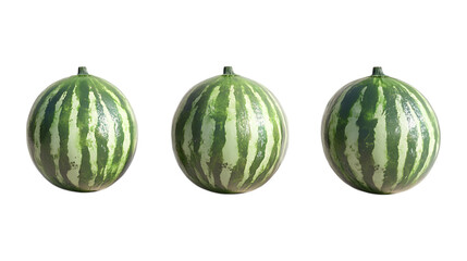 Pack Watermelon Fruit Set in Different Poses Against Transparent Background for Food Illustrations, Summer Promotions, or Healthy Lifestyle Branding