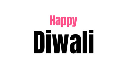 Happy Diwali typography text design on white background. simple text design suitable for poster and festival banners.