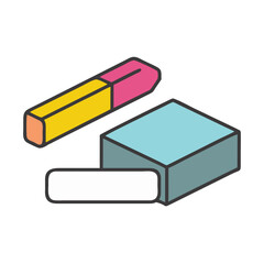 Obraz premium Chalk and Eraser Icon